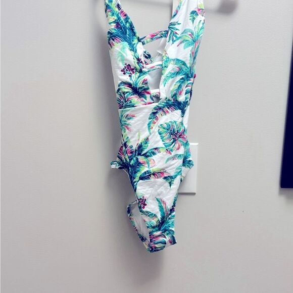 JESSICA SIMPSON Womens Printed Cut-Out One-Piece Swimsuit S swimwear - Picture 14 of 14